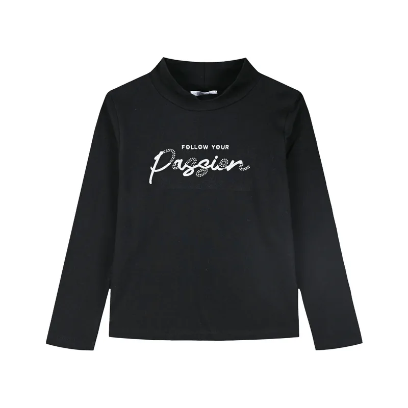 Boutique μπλούζα ζιβάγκο με τύπωμα για κορίτσι - ΜΑΥΡΟ 46-124274-5