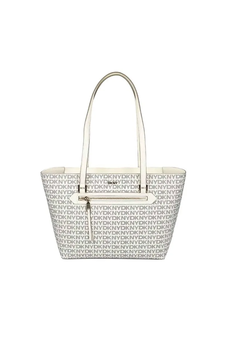 DKNY γυναικεία τσάντα ώμου με all-over logo "Bryant" - R42AYE20 Λευκό
