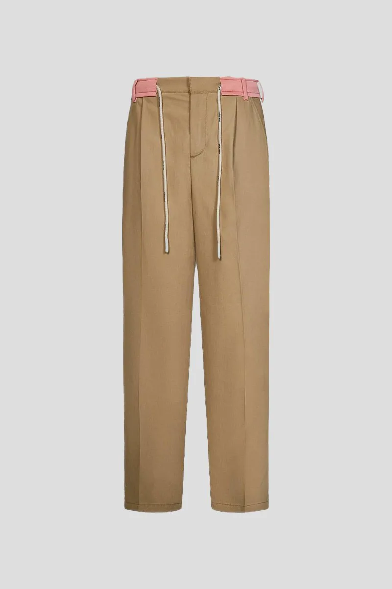 PALM ANGELS Ανδρικό Μπεζ Τrack Belt Pants Beige/Coral Ροζ