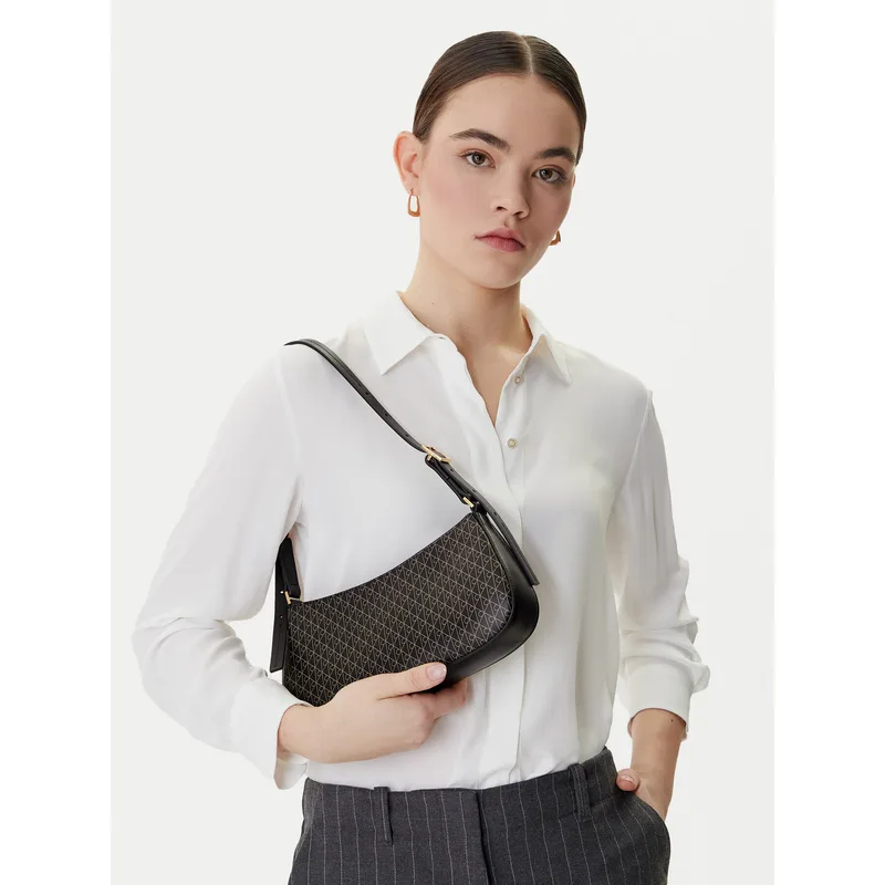 Τσάντα Calvin Klein Emblem Aop Small Shoulder Bag LV04F3324G Μαύρο
