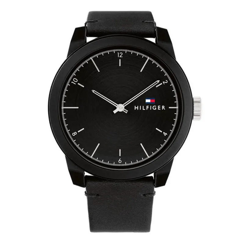 TOMMY HILFIGER Denim Black Leather Strap 1710542