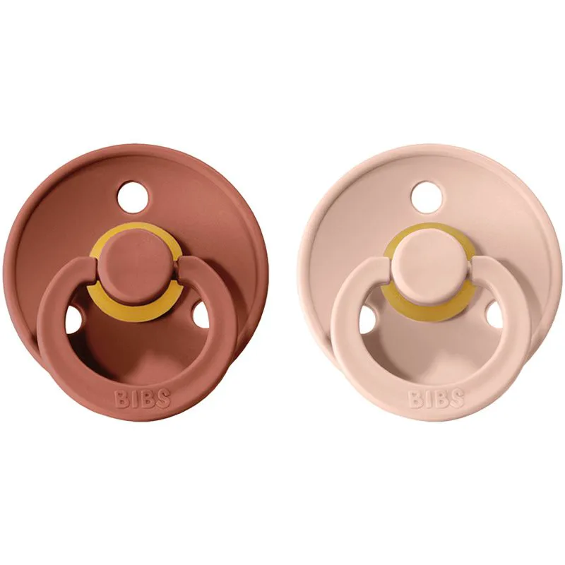 BIBS Colour Natural Rubber Size 2: 6+ months πιπίλα Woodchuck / Blush 2 τμχ