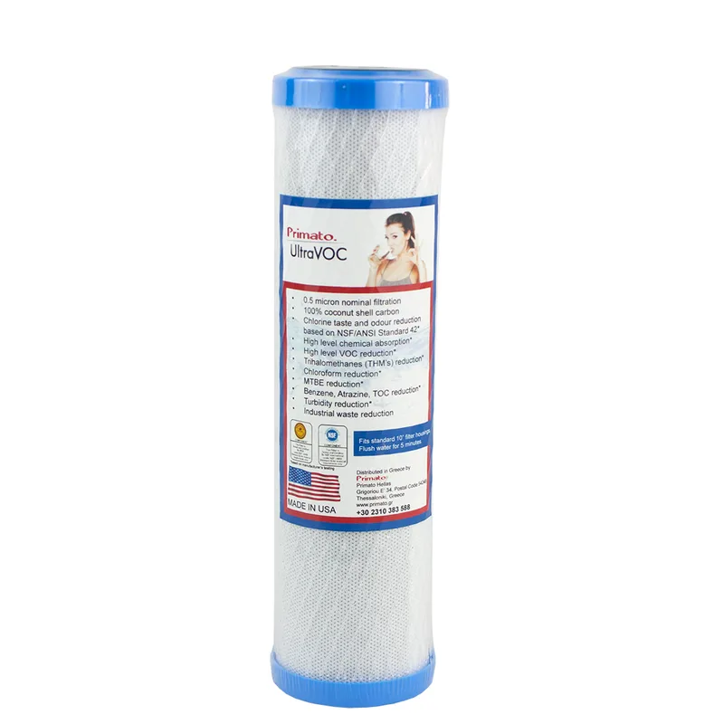 Φίλτρο ενεργού άνθρακα Primato UltraVOC 0.5μm 10" ειδικό για φυτοφάρμακα