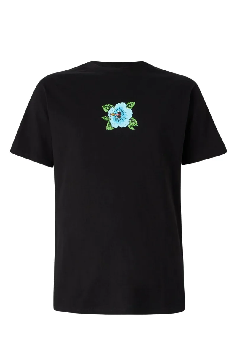 SANTA CRUZ T-Shirts Screaming Hibiscus Front T-Shirt - ΜΑΥΡΟ-SCA-TEE-12502-BLACK
