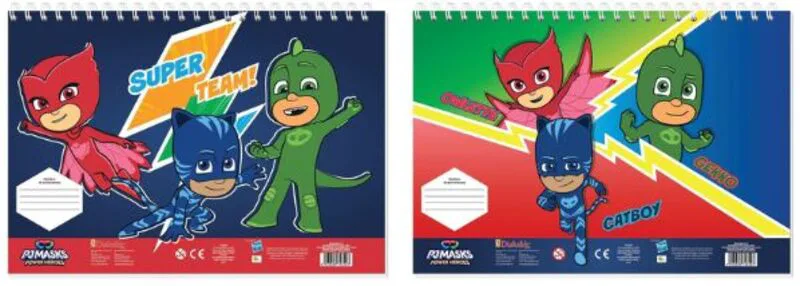 PJ Masks Μπλοκ Ζωγραφικής 23x33cm 40 Φύλλων Με Αυτοκόλλητα Στένσιλ-2 Σχέδια (000484312)