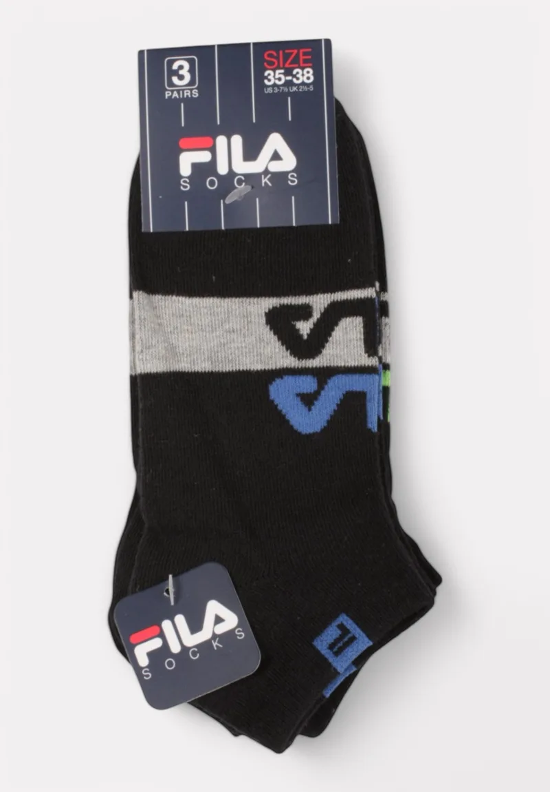 Παιδικές Κάλτσες FILA (Σετ 3 Ζευγάρια) – Logo Style F1424-200-Μαύρο