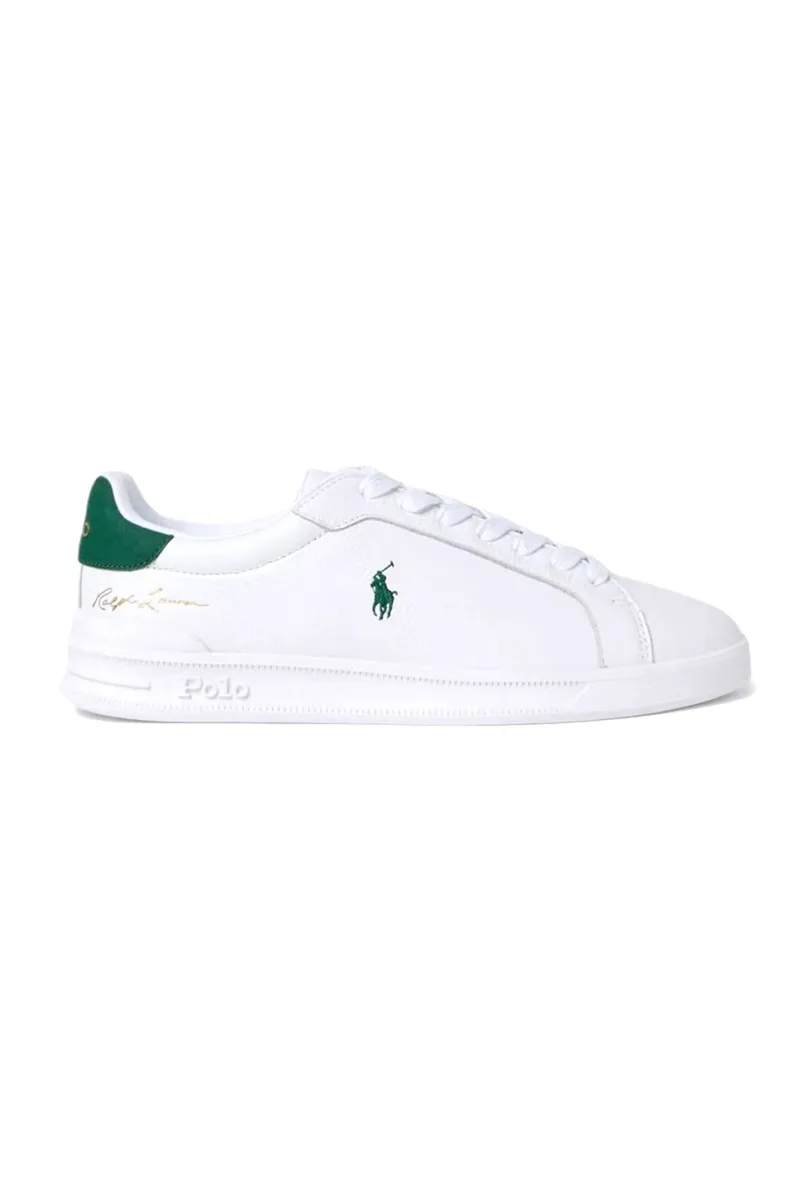 RALPH LAUREN ΠΑΠΟΥΤΣΙΑ SNEAKERS HRT CRT II-SK-LTL ΛΕΥΚΟ-ΠΡΑΣΙΝΟ
