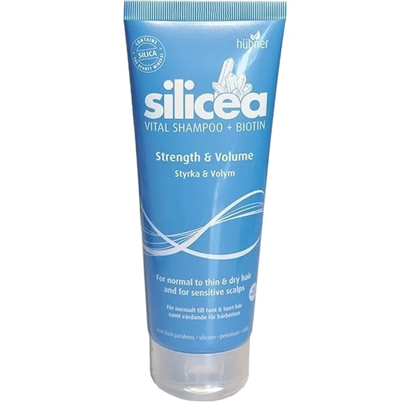 Hubner Silicea Vital + Biotin Strength & Volume Shampoo Σαμπουάν με Βιοτίνη για Υγιή Μαλλιά με Όγκο Χωρίς Σιλικόνη 200ml