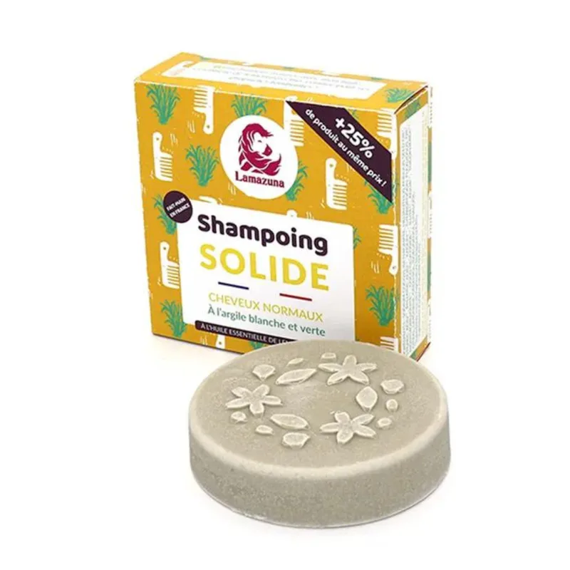 Lamazuna Solid Shampoo With White And Green Clay With He Normal Hair 70g