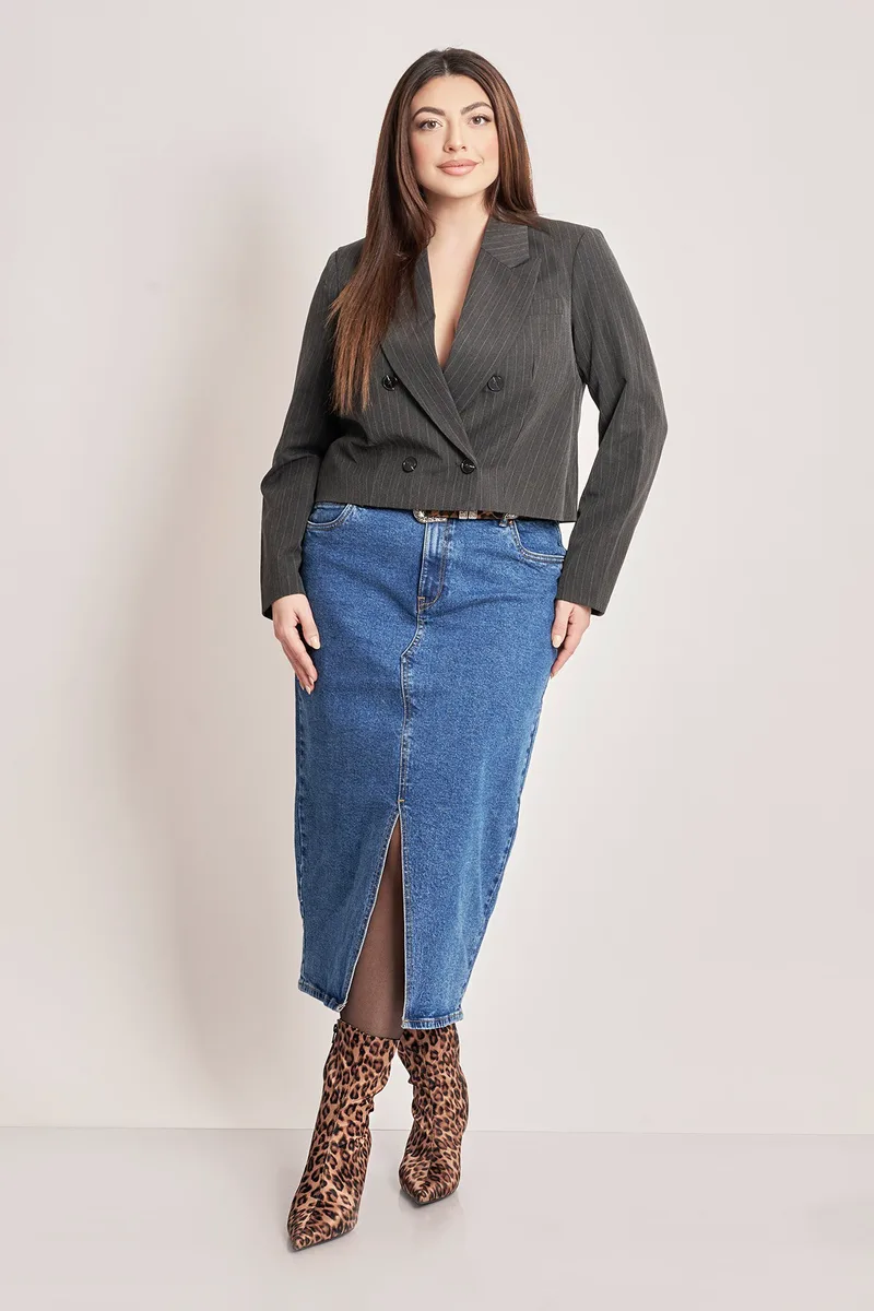 VERO MODA Τζιν φούστα με σκίσιμο