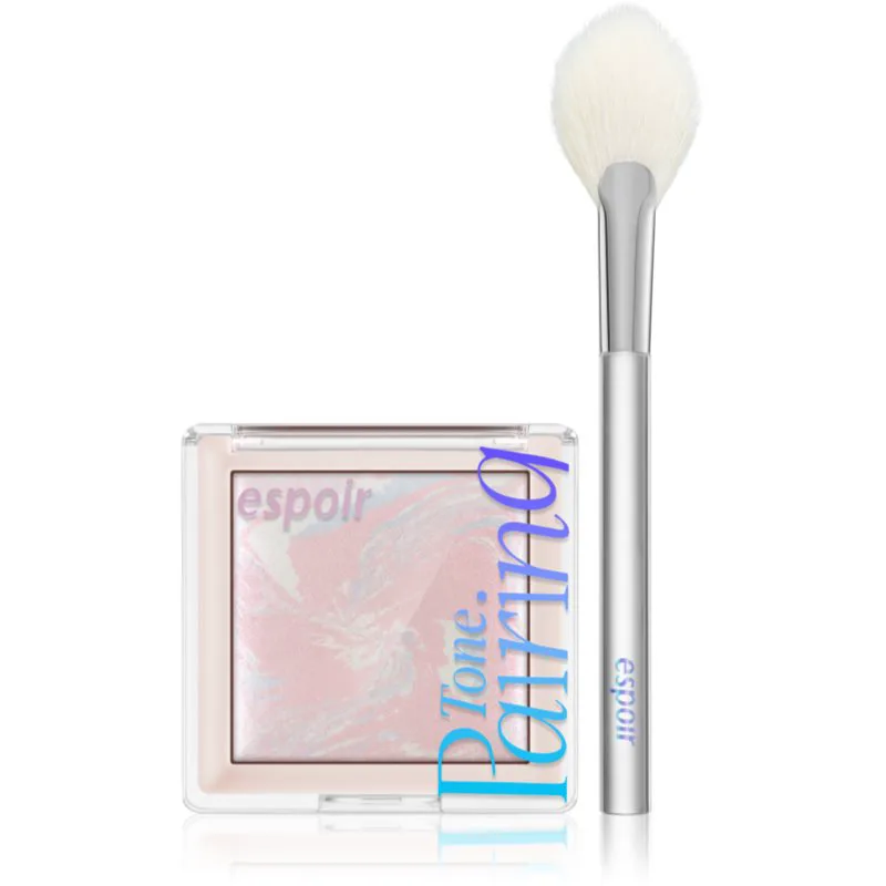 espoir Tone Pairing Highlighter λαμπρυντικό για πρόσωπο και περιοχή γύρω από τα μάτια με βούρτσα απόχρωση Ροζ Marine 9.6 γρ