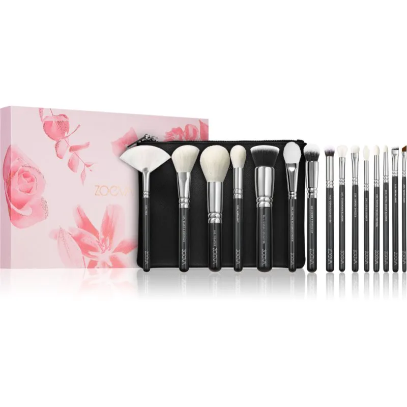 ZOEVA The Artists Brush Set Silver Σετ βουρτσών με τσαντάκι 1 τμχ