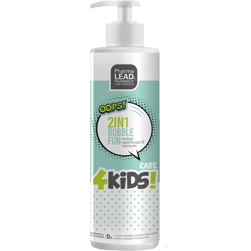 Pharmalead 4Kids 2in1 Bubble Fun Παιδικό Αφρόλουτρο - Σαμπουάν με Άρωμα Πράσινο Μήλο 500ml