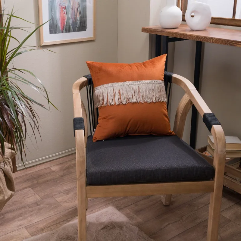 Διακοσμητικό Μαξιλάρι 45X45 Teoran Velvet 05 Με Κρόσι (45x45)