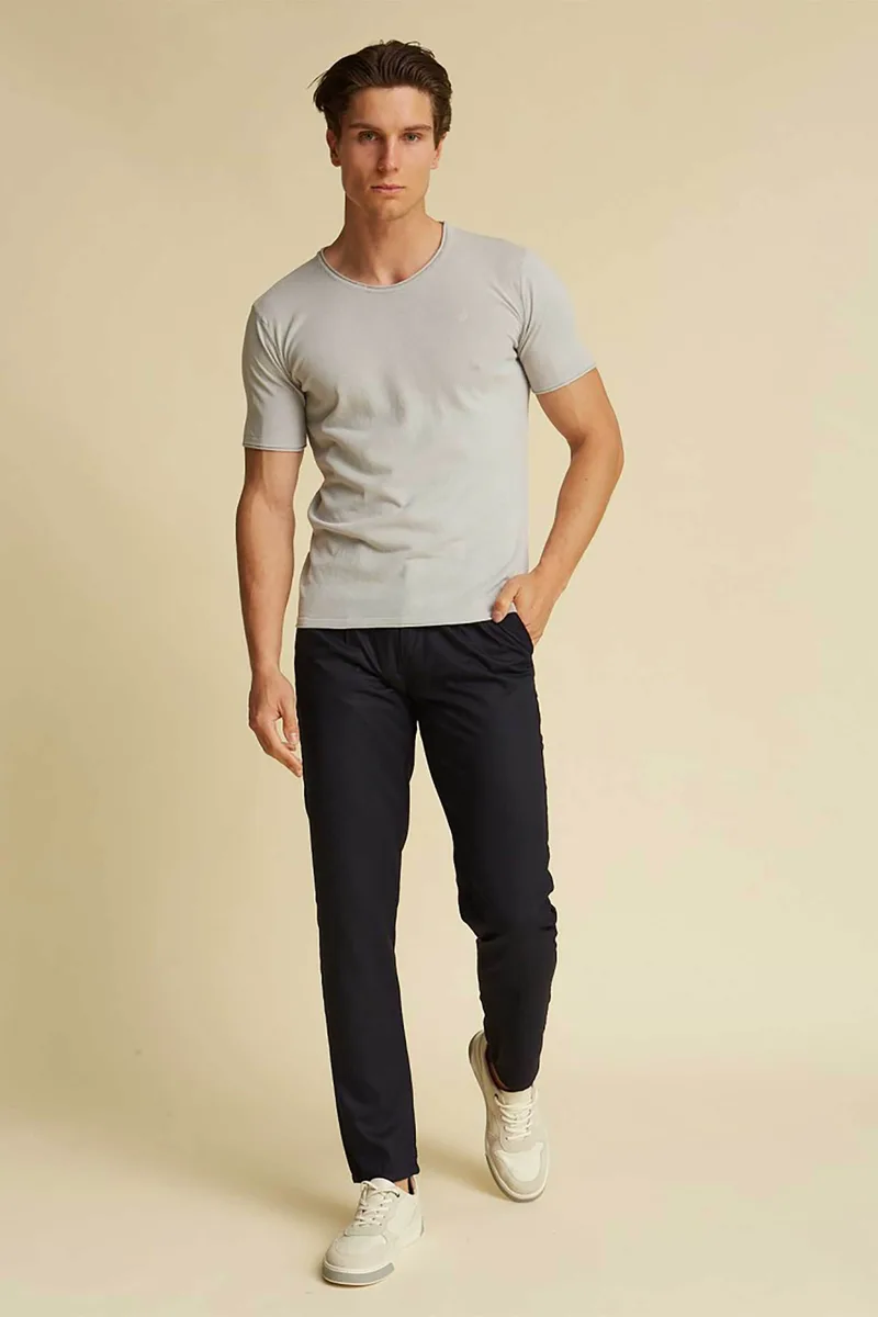 DORS ανδρικό παντελόνι chino μονόχρωμο - 2038012.C02 Μπλε Σκούρο