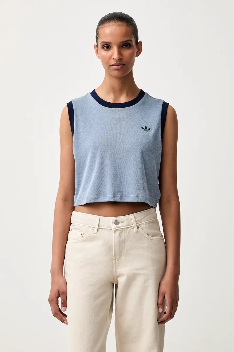 adidas Originals crop top γυναικείο με μοντάλ Heather