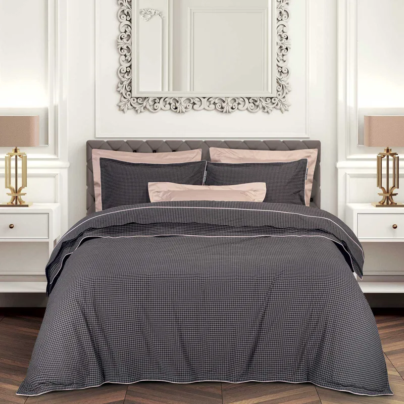 Σετ Παπλωματοθήκη Βαμβακερή Υπέρδιπλη 220x240εκ. Essential 2374 Dark Grey Greenwich Polo Club (Ύφασμα: Βαμβάκι 100%, Χρώμα: Γκρι, Μέγεθος: Υπέρδιπλα) - Greenwich Polo Club - 206000202374