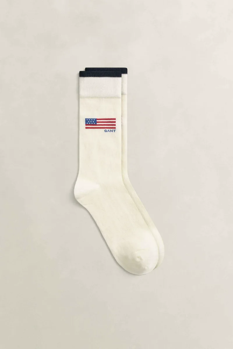 Gant ανδρικές μακριές κάλτσες με graphic print - 9960372 Κρέμ