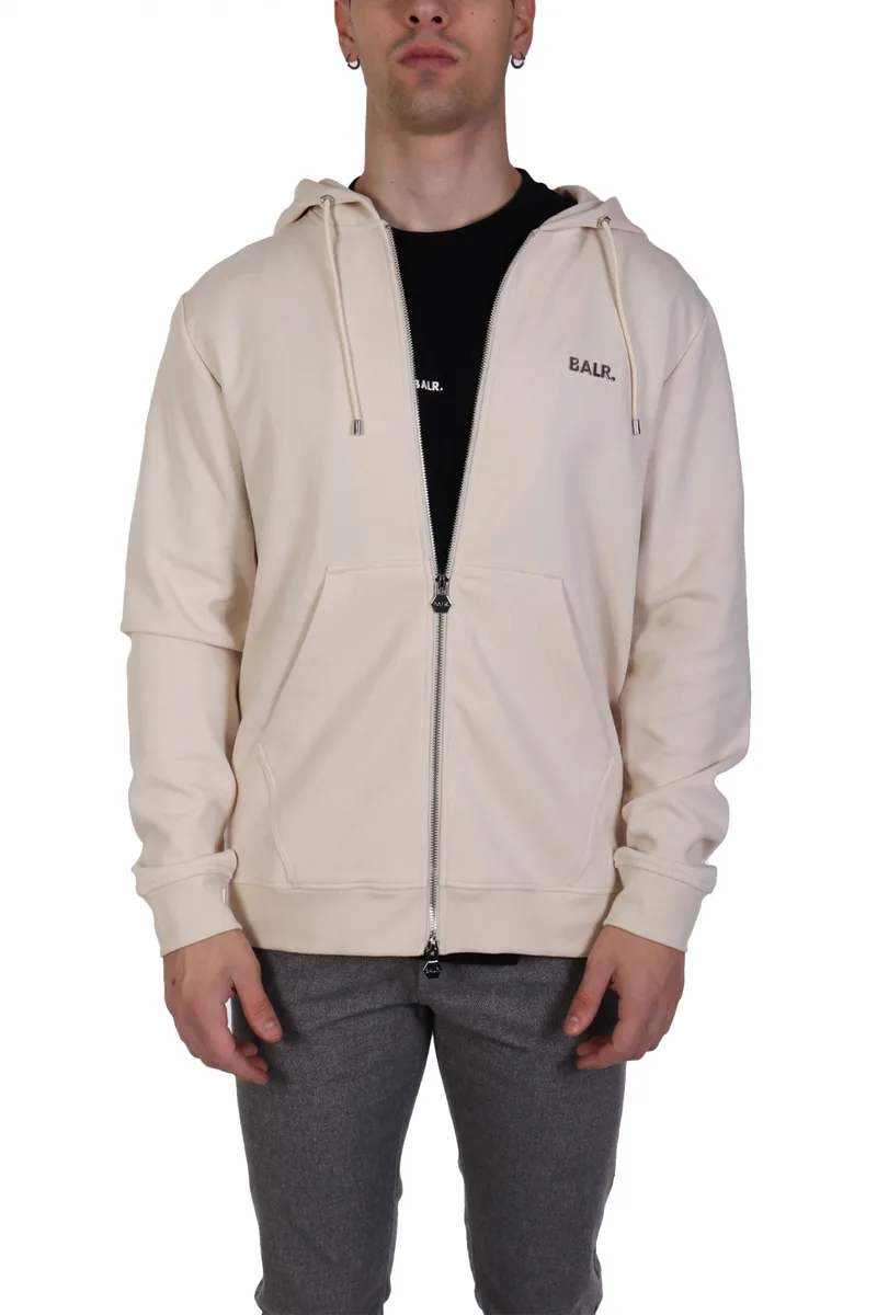 BALR. Q-SERIES ΦΟΥΤΕΡ ZIPHOOD REGULAR FIT ΜΕΤΑΛΛΙΚΟ LOGO ΕΚΡΟΥ