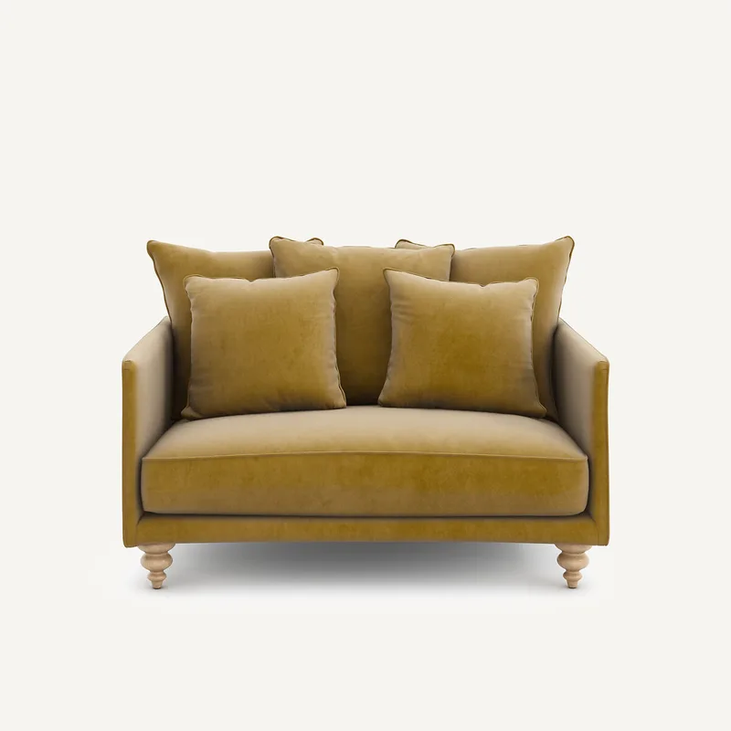 Διθέσιος καναπές από βελούδο Μ105xΠ138xΥ93cm