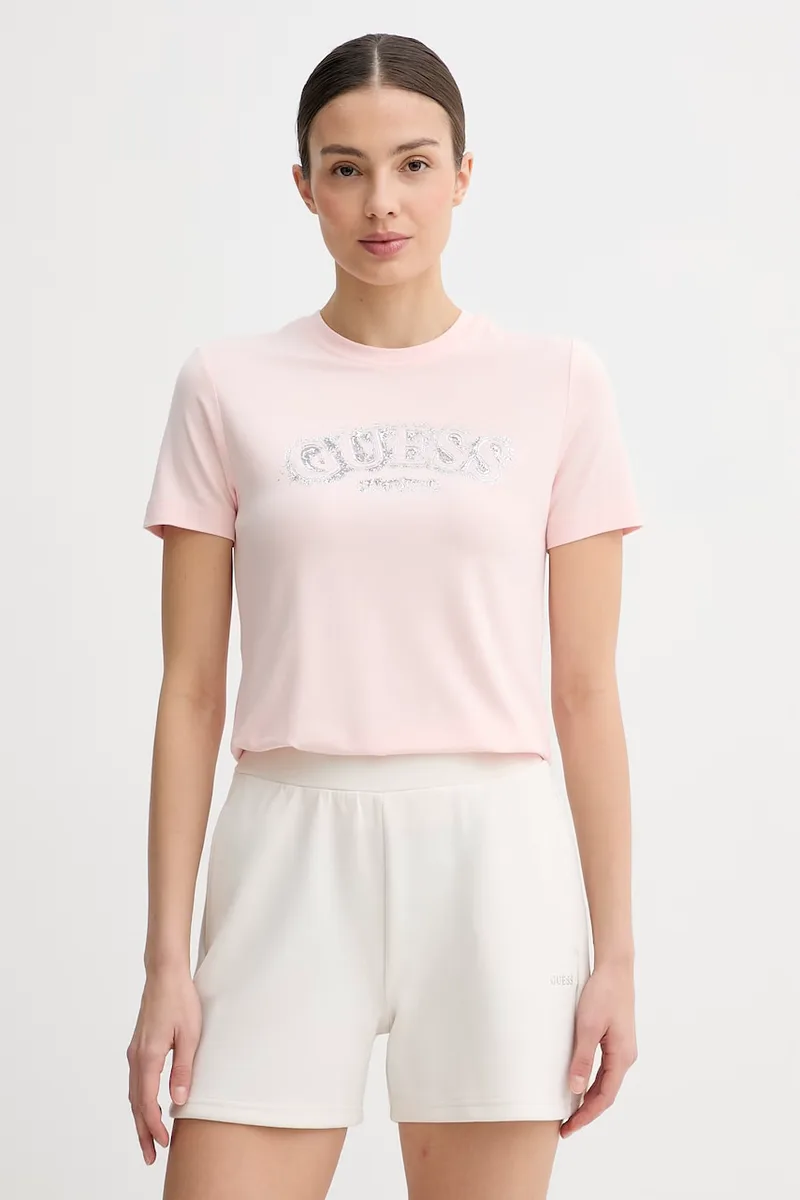 Guess T-shirt Γυναικεία με βισκόζη LEONA