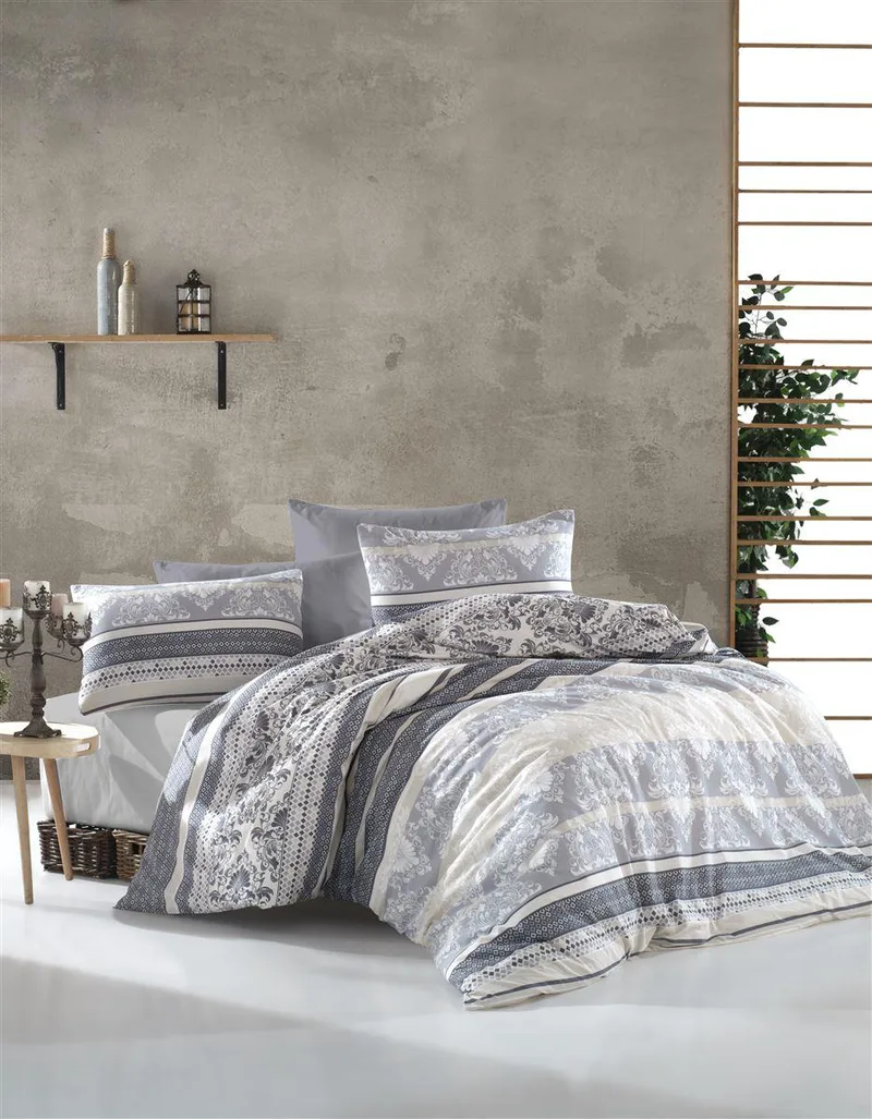 Σετ Σεντόνια Polycotton Υπέρδιπλα 220x240εκ. Ανδρομάχη 317 Grey DimCol (Τύπος κατωσέντονου: Χωρίς Λάστιχο, Χρώμα: Γκρι, Ύφασμα: 70% Βαμβάκι-30% Polyester, Μέγεθος: Υπέρδιπλα) - DimCol - 1935385541331772