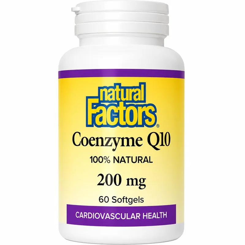 Natural Factors Coenzyme Q10 200mg Συμπλήρωμα Διατροφής με Συνένζυμο Q10 για την Καλή Υγεία του Καρδιαγγειακού Συστήματος & Ενέργεια 60 Softgels
