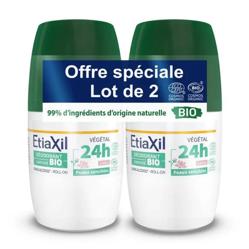 Etiaxil 24H Vegetable Roll-on Antiperspirant Deodorant Lotto Organic 2x50ml