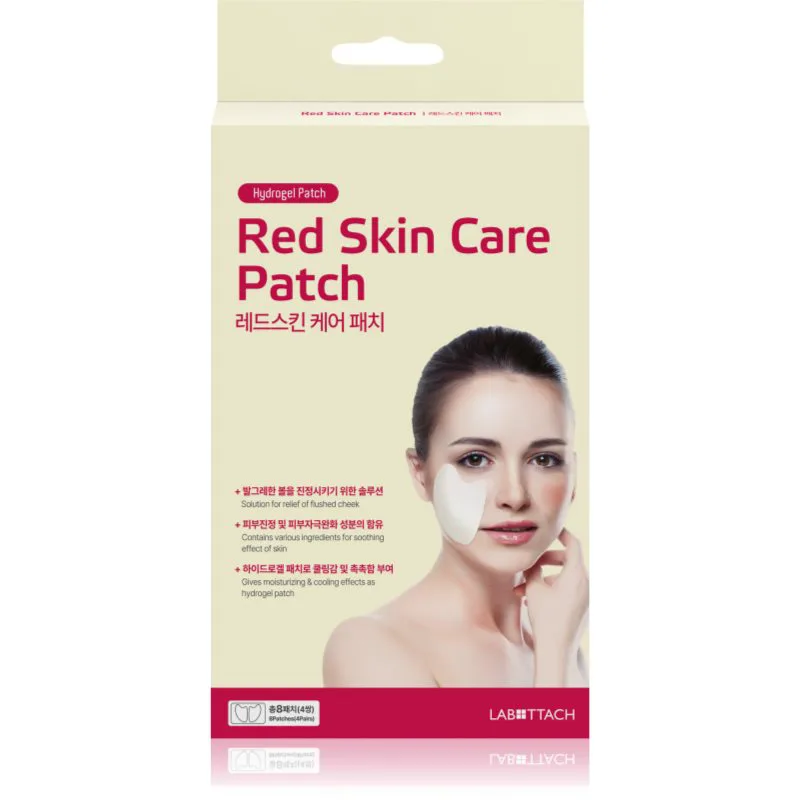 Wooshin Labottach Red Skin Care Patch επιθέματα υδρογέλης για επιδερμίδα με ερυθρότητα για να καταπραύνει την επιδερμίδα πρόσωπου 2 ζευγάρι
