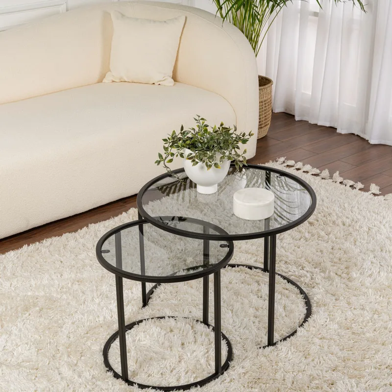 Σετ Τραπέζι Σαλονιού Black-Grey-60-42 706Cln1142 (15x39x15)