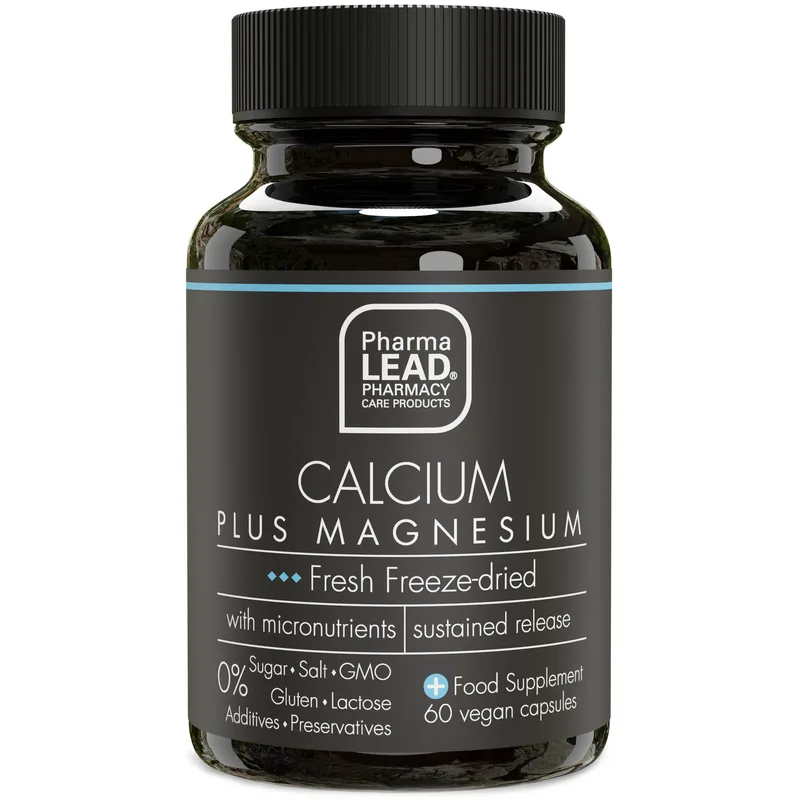 Pharmalead Black Range Calcium Plus Magnesium Συμπλήρωμα Διατροφής με Ασβέστιο & Μαγνήσιο για την Υγεία Οστών, Δοντιών & Μυών 60veg.caps