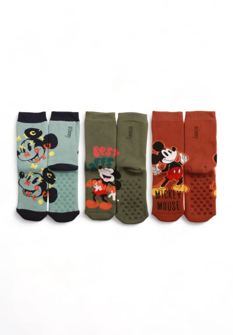Κάλτσες παιδικές πετσετέ Cimpa με τάπες Mickey Mouse 3 Τεμ. MC20502-Πολύχρωμο