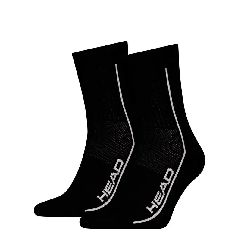 SOCKS TENNIS 2P PERFORMANCE SHORT CREW BLACK TENNIS HEAD
