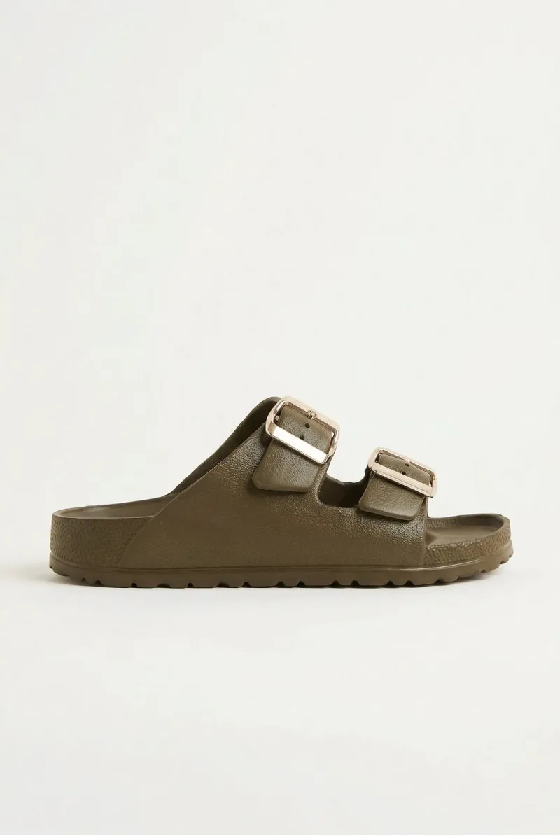 ATENEO Buckle Slides Anatomical Footbed - 112 - Olive