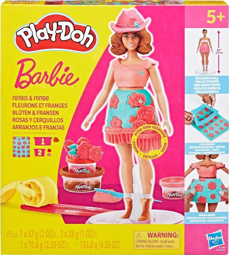 BARBIE DESIGNER DOLLS FLORALS AND FRINGE HASBRO PLAY-DOH FASHION (G1360)