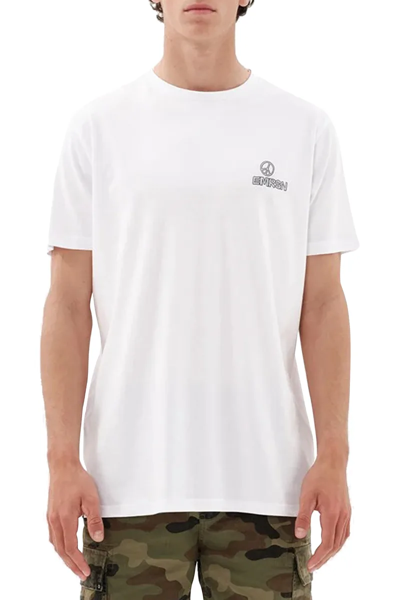 Μπλούζα Κοντομάνικη Emerson Chest Print 231.EM33.119-WHITE Ανδρικό