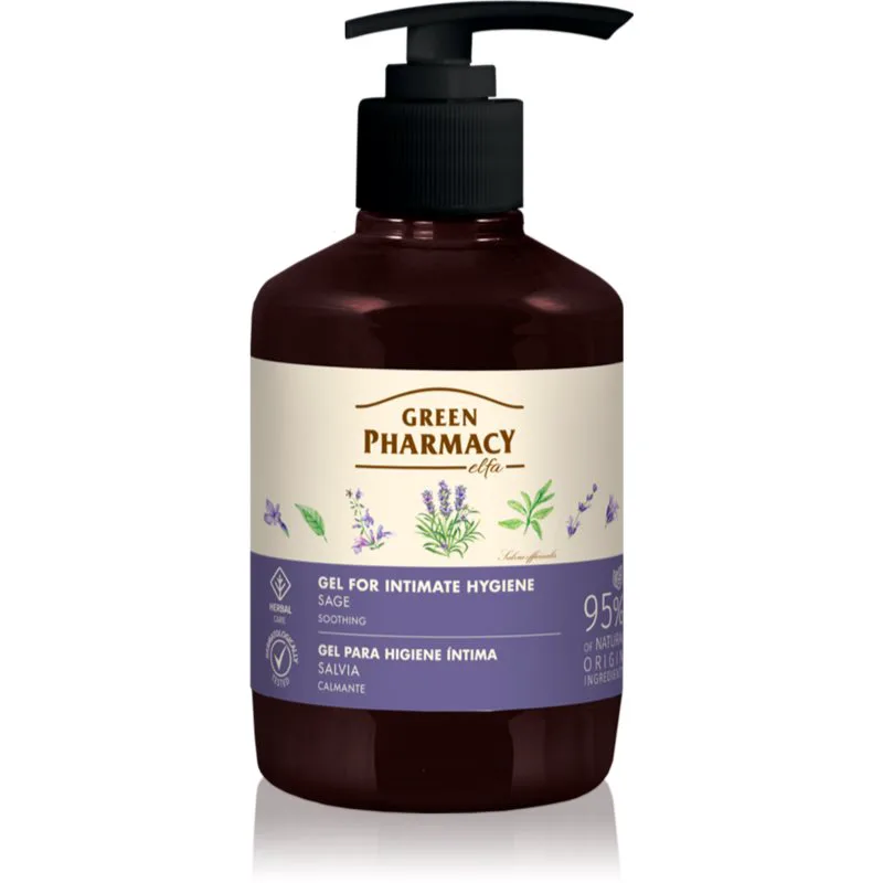 Green Pharmacy Sage & Thyme Gel for Intimate Hygiene Καθαριστικό ευαίσθητης περιοχής 370 ml