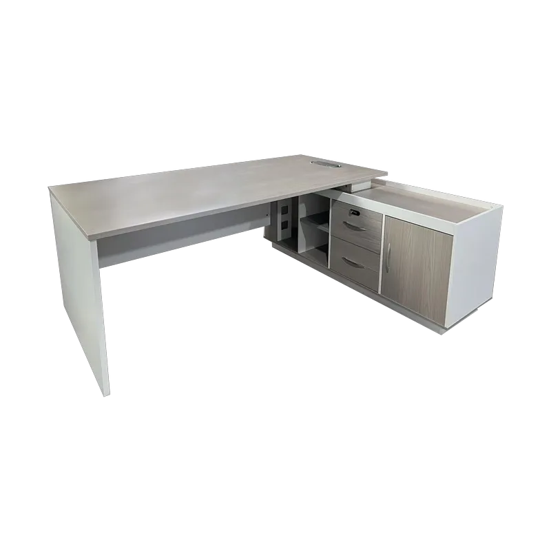 Γραφείο εργασίας επαγγελματικό Armadi pakoworld γωνιακό σε sonoma-λευκή απόχρωση 180x80x75εκ - PAKO WORLD - 367-000002