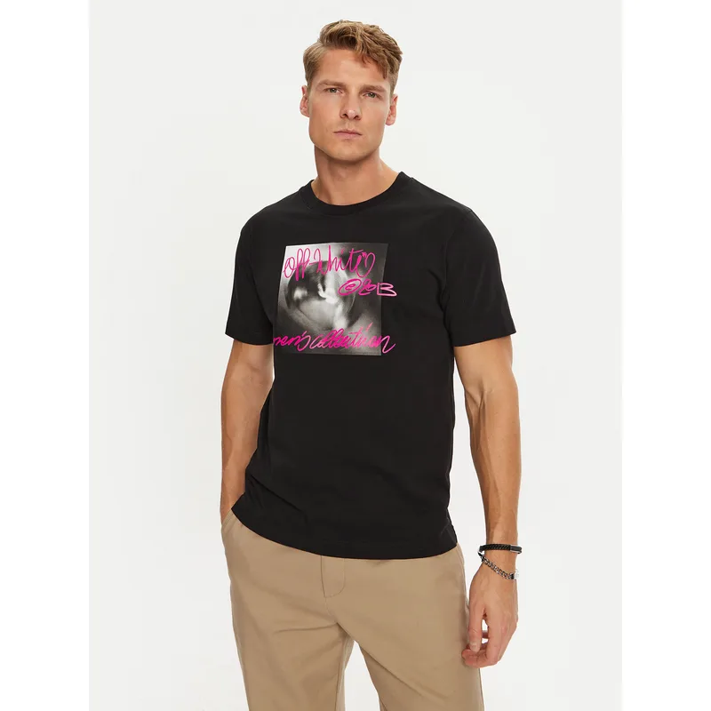 Off-White T-Shirt OMAA027F22JER0141068 Μαύρο Regular Fit