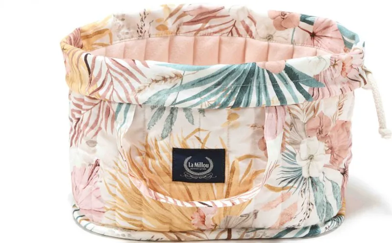 Mollet Quilted Diaper Organizer – Boho Palms Light – Powder Ροζ
