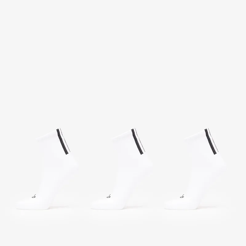 adidas 3 Stripes 1/4 Socks 3-Pack White/ White/ White L