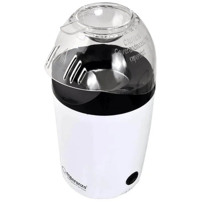 Μηχανή ποπ-κόρν χωρίς λάδι Esperanza EKP006, 1200W, 270 ml, Έτοιμο σε 2 λεπτά, Λευκό χρώμα