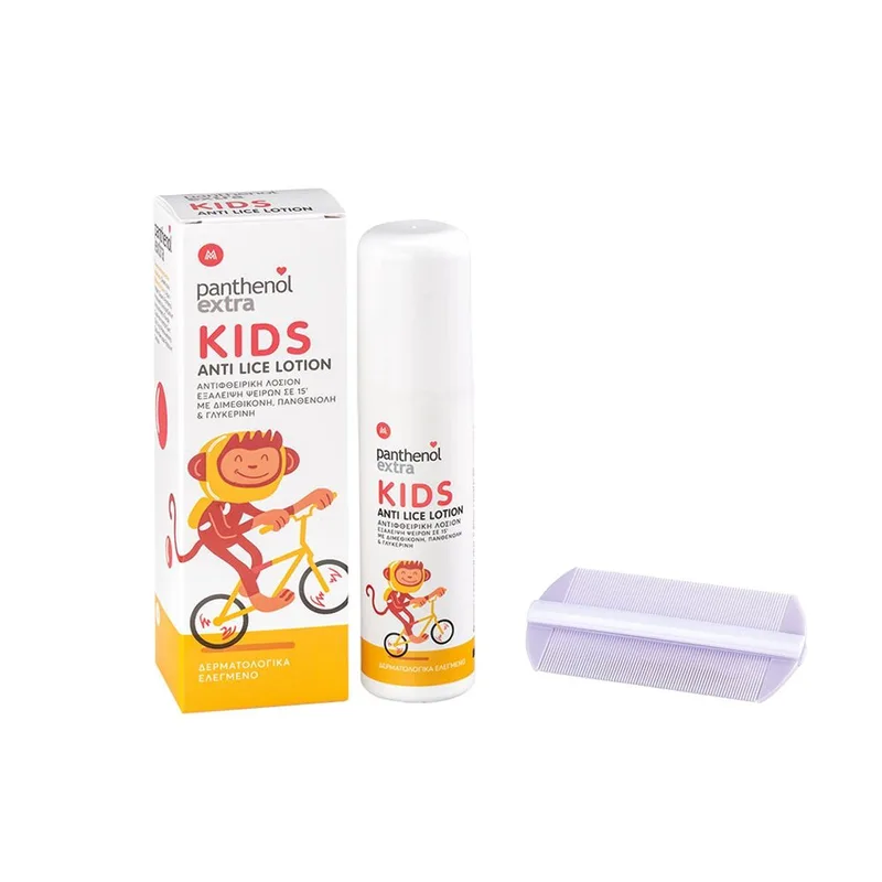 Panthenol Extra Kids Anti-Lice Lotion Παιδική Αντιφθειρική Λοσιόν για Ψείρες & Κόνιδες 125ml & Χτενάκι 1 Τεμάχιο