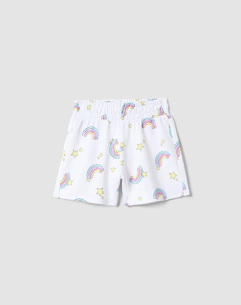 OVS AOP 4/5 SHORT F.TERRY 2659792-BRILLIANT WHITE White