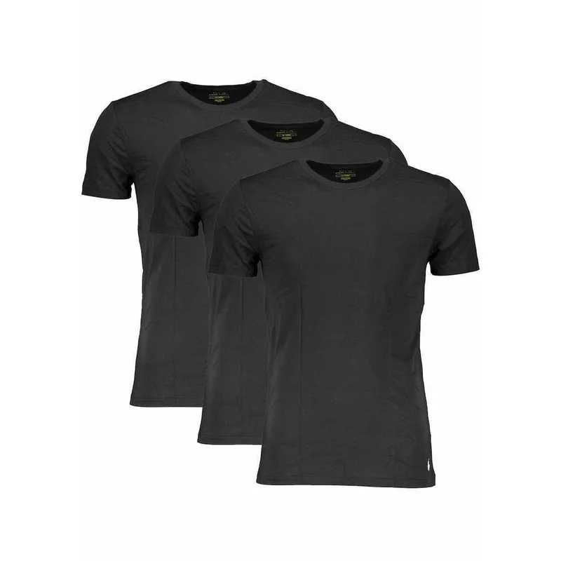 ΑΝΔΡΙΚΑ T-SHIRT POLO RALPH LAUREN CREW KONTOMANIKA 3 TMX ΜΑΥΡΟ