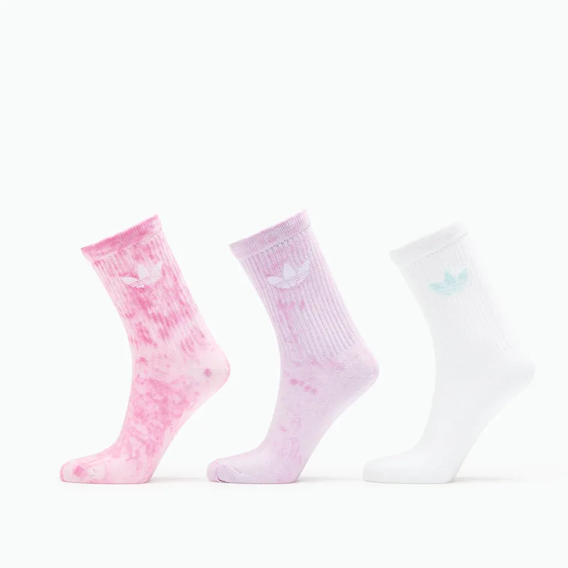 adidas Tie Dye Crew Socks 3-Pack Bliss Ροζ M