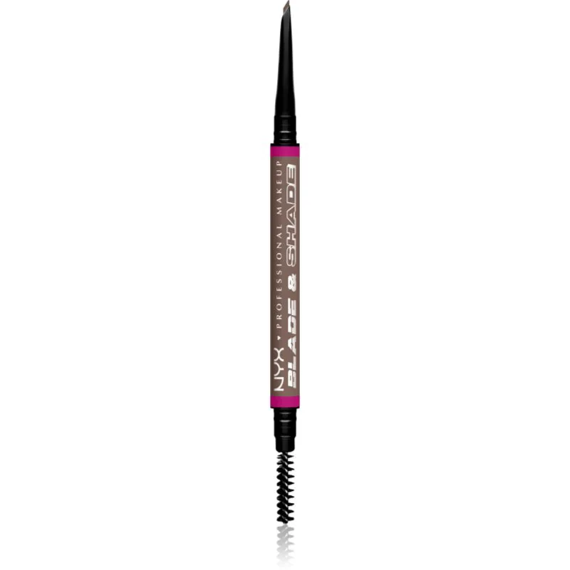 NYX Professional Makeup Blade & Shade μολύβι για τα φρύδια με βούρτσα απόχρωση 03 Cool Ash Brown γρ