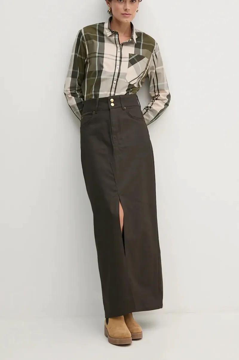 Τζιν φούστα Pepe Jeans MAXI SKIRT HW COATED