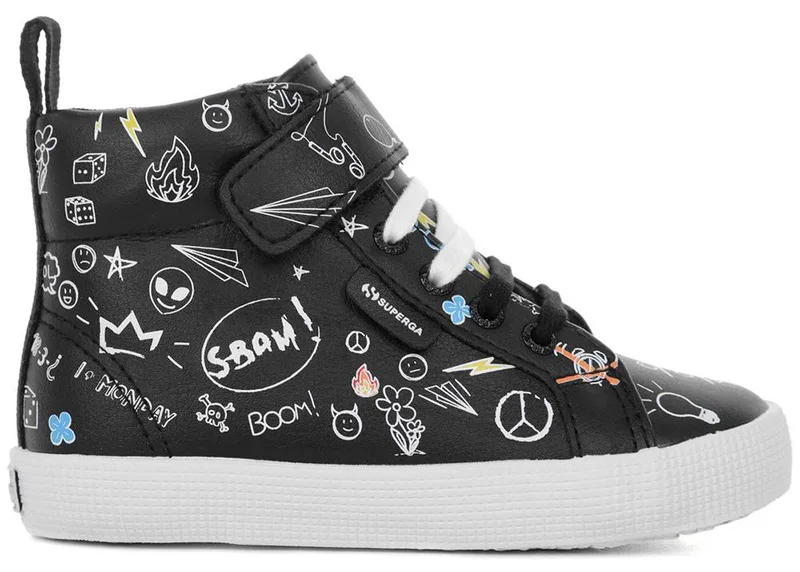 ΜΠΟΤΑΚΙ SUPERGA SYNLEASTRAPBUMPERSCRIBBLESJ S111U3W ΜΑΥΡΟ (EU:31)