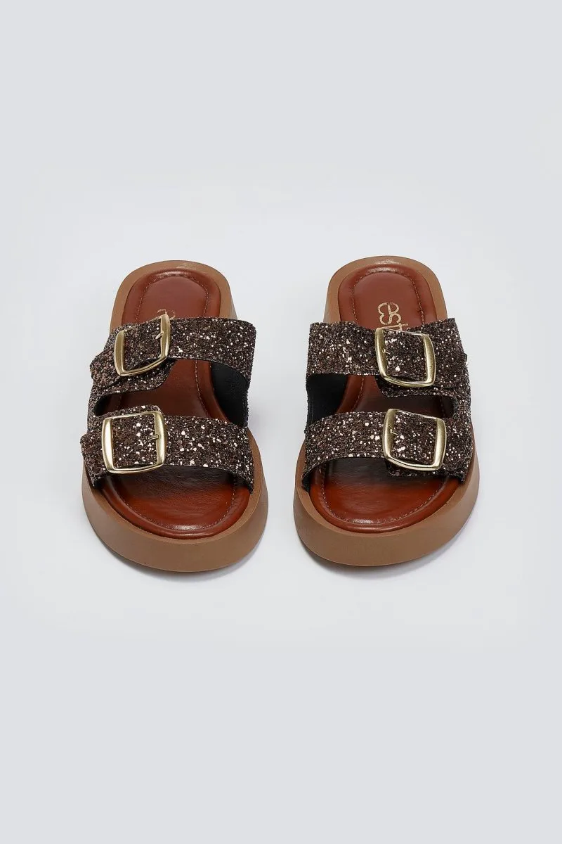 Estil Glitter Flatform Sandals - 1305 - Copper